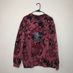 STAPLE MEN’S CREWNECK BURGUNDY CAMO SWEATSHIRT